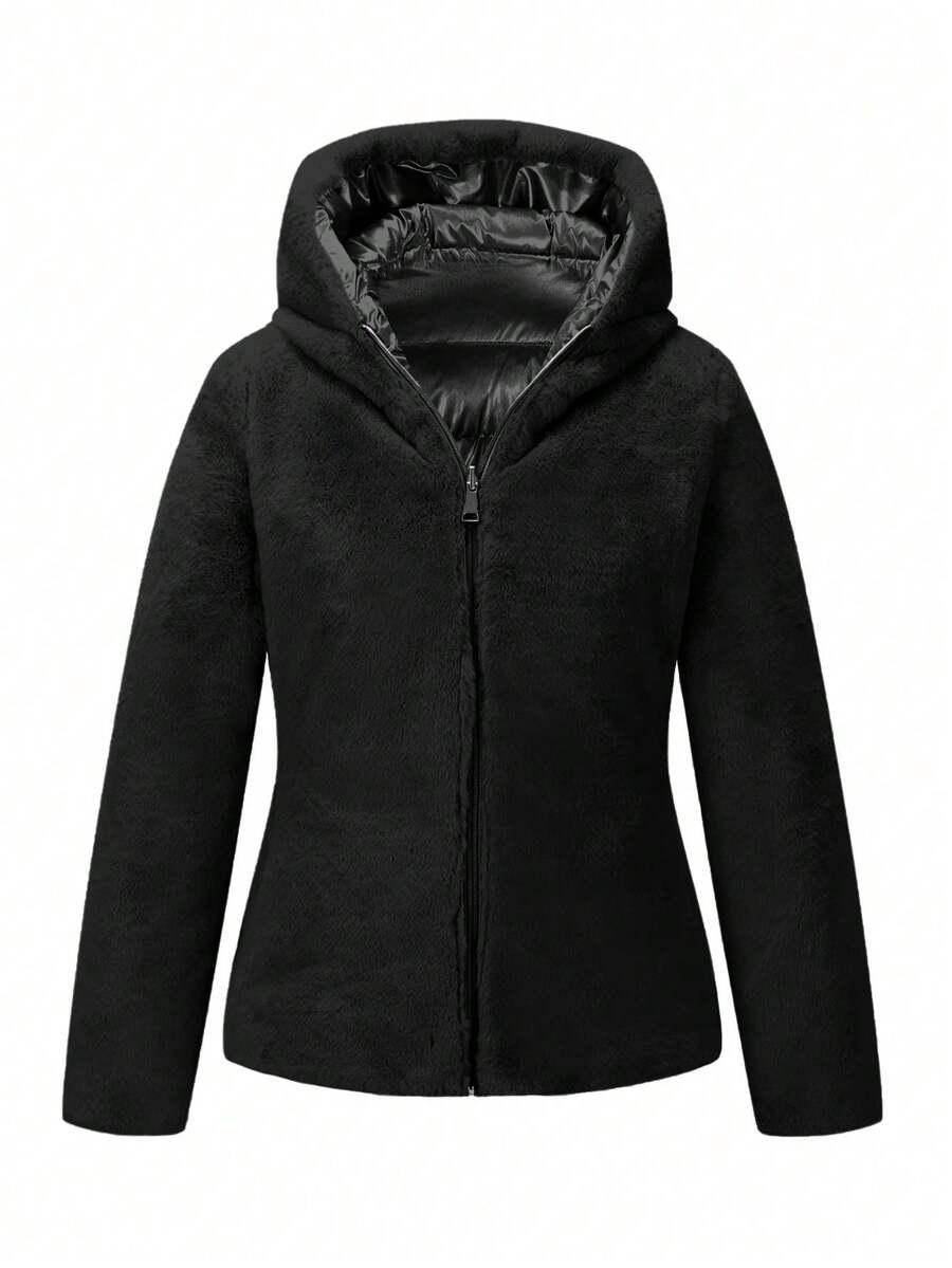 Giolshon Women's Casual Coat With A Hat And Down Jacket, Comfortable For Commuting And Daily Wear, Suitable For Both Autumn And Winter