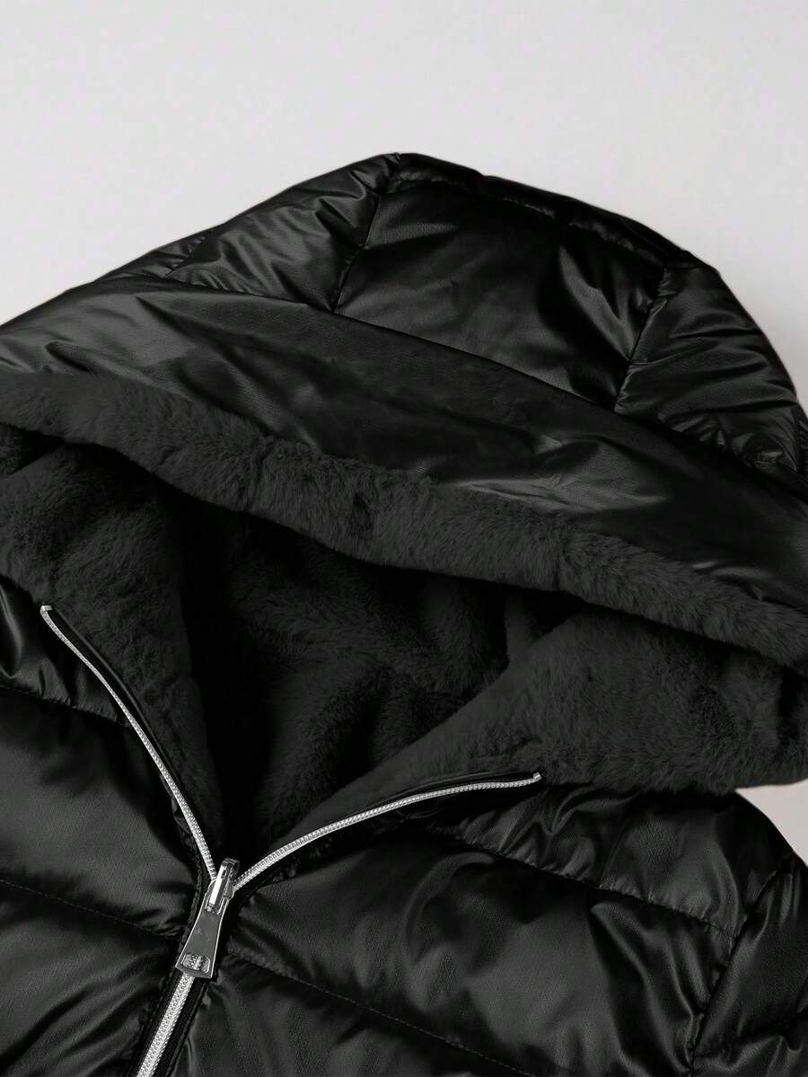 Giolshon Women's Casual Coat With A Hat And Down Jacket, Comfortable For Commuting And Daily Wear, Suitable For Both Autumn And Winter
