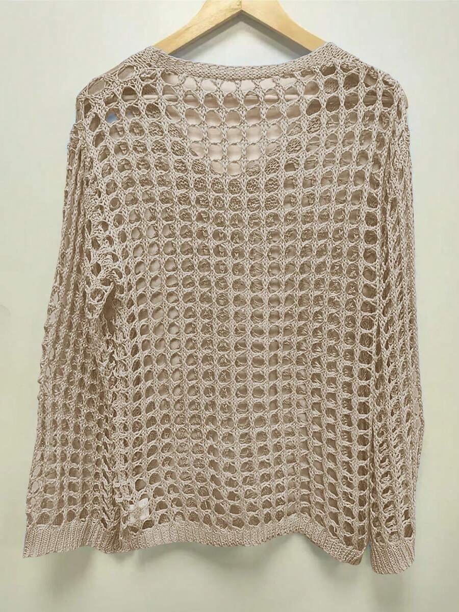 Summer Hollow Out Loose Knit Pullover Sweater