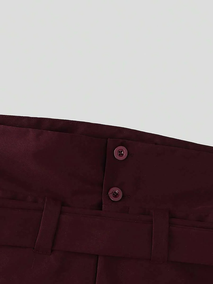 INCERUN Fashion Men High Waist Bottoms Zipper Holiday Party Casual Loose Wide Leg Trousers Culotte Long Pants