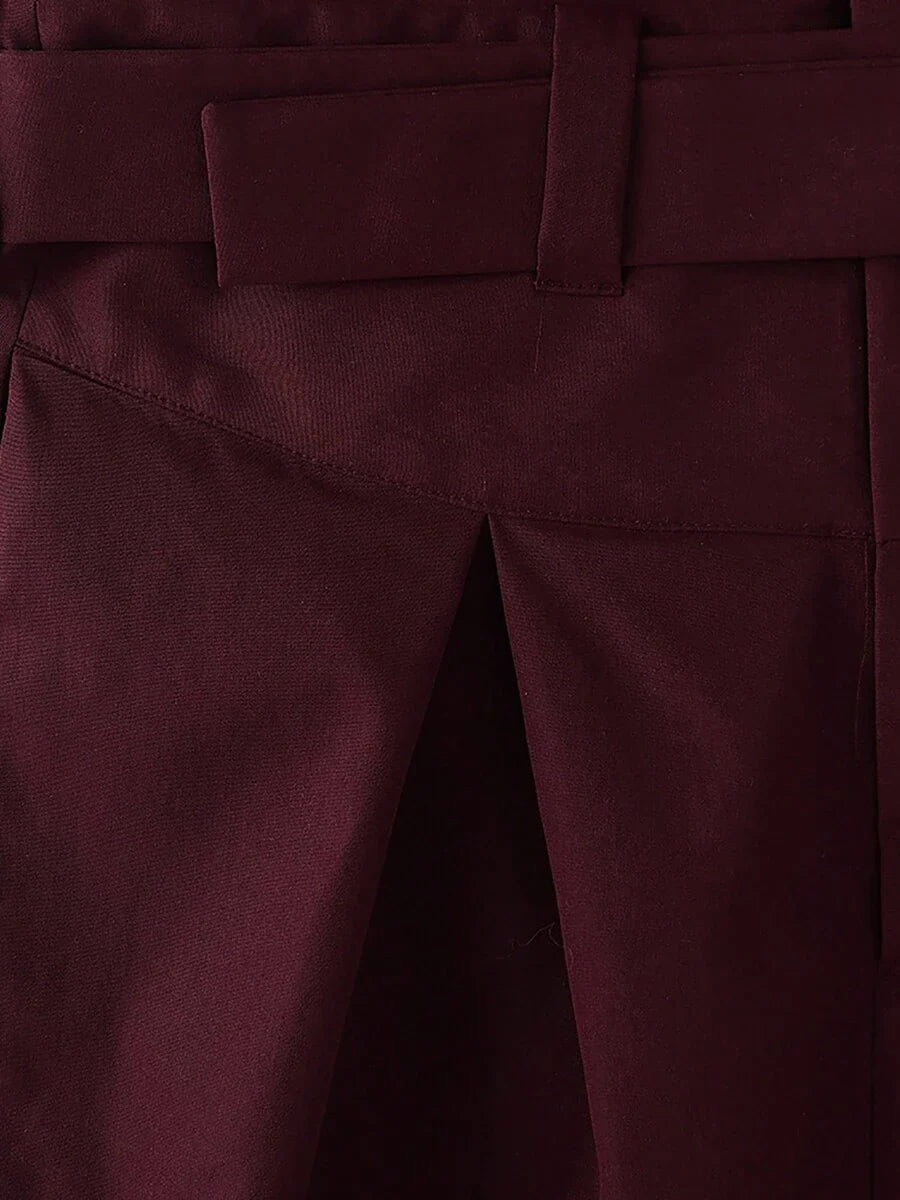 INCERUN Fashion Men High Waist Bottoms Zipper Holiday Party Casual Loose Wide Leg Trousers Culotte Long Pants