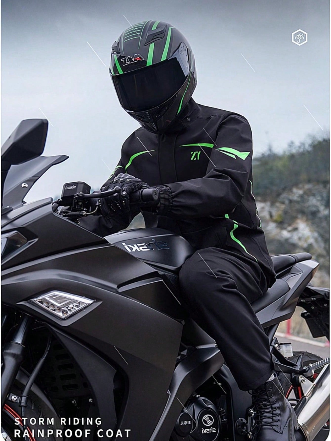 Fashion Raincoat, Waterproof And Windproof Rain Jacket, Full Body Rain Coat Suit Thickened Raincoat