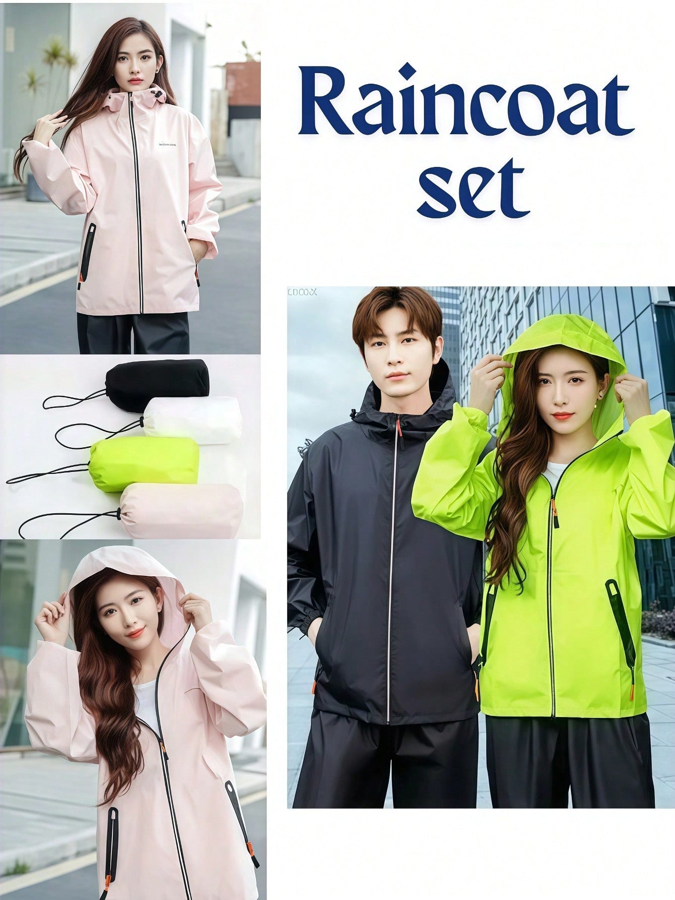 2pcs/Set Motorcycle Rain Suit - Unisex Waterproof Jacket And Pants, Lightweight, Windproof, Breathable, Side Pockets, Suitable For Riding, Fishing And Outdoor Activities