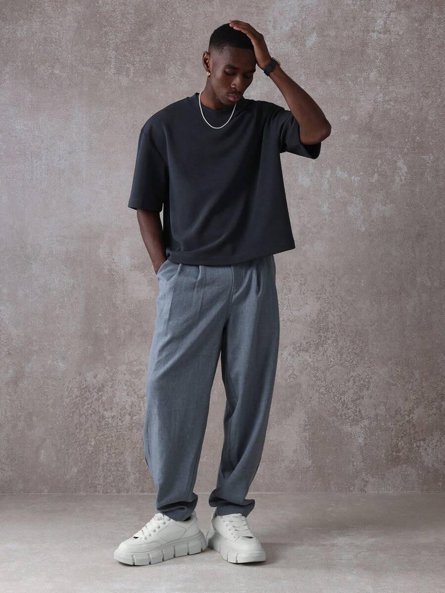 SUMWON Boxy Cut Cropped Jersey T Shirt With Modern Design