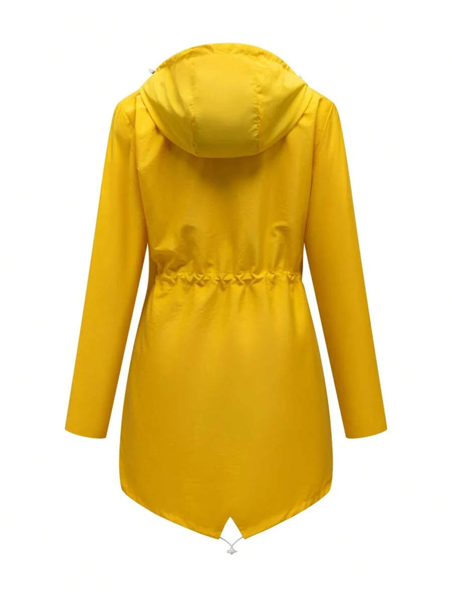 1pc Women's Outdoor Casual Sport Wind Jacket, Water Repellent Thin Solid Color Spring Windbreaker