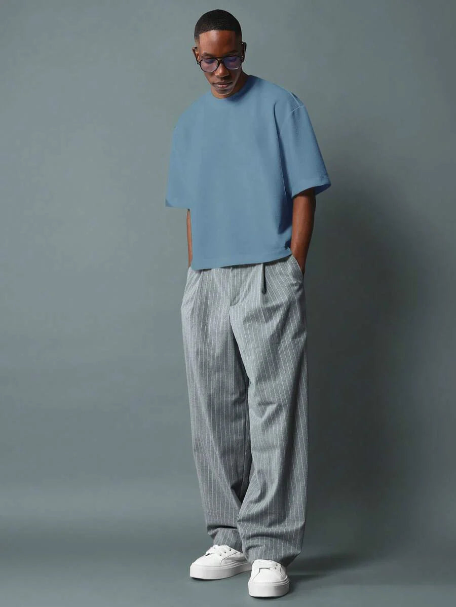 SUMWON Boxy Cut Cropped Jersey T Shirt With Modern Design