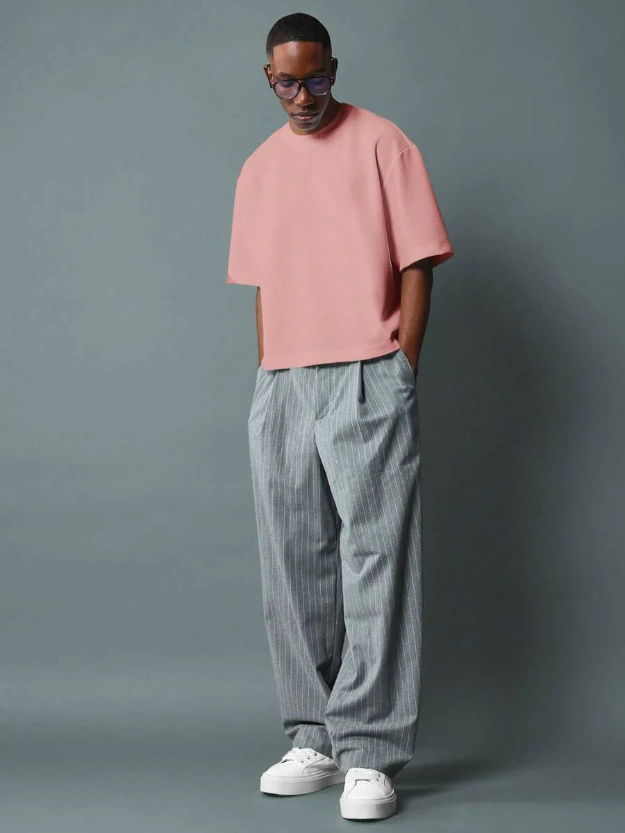 SUMWON Boxy Cut Cropped Jersey T Shirt With Modern Design