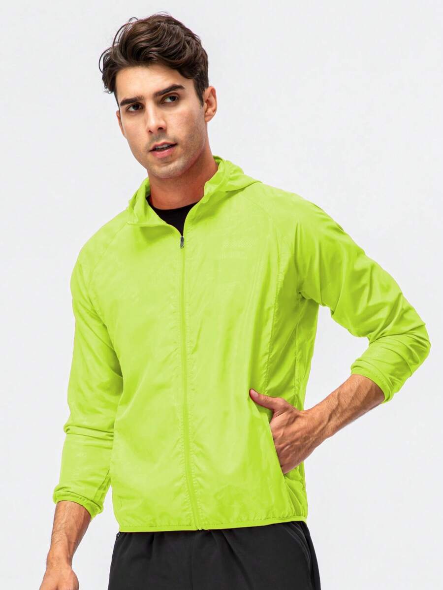 1pc Men Water-Resistant Lightweight Quick-Dry Jacket, Outdoor Casual Windbreaker For Summer/Autumn, Sports/Running
