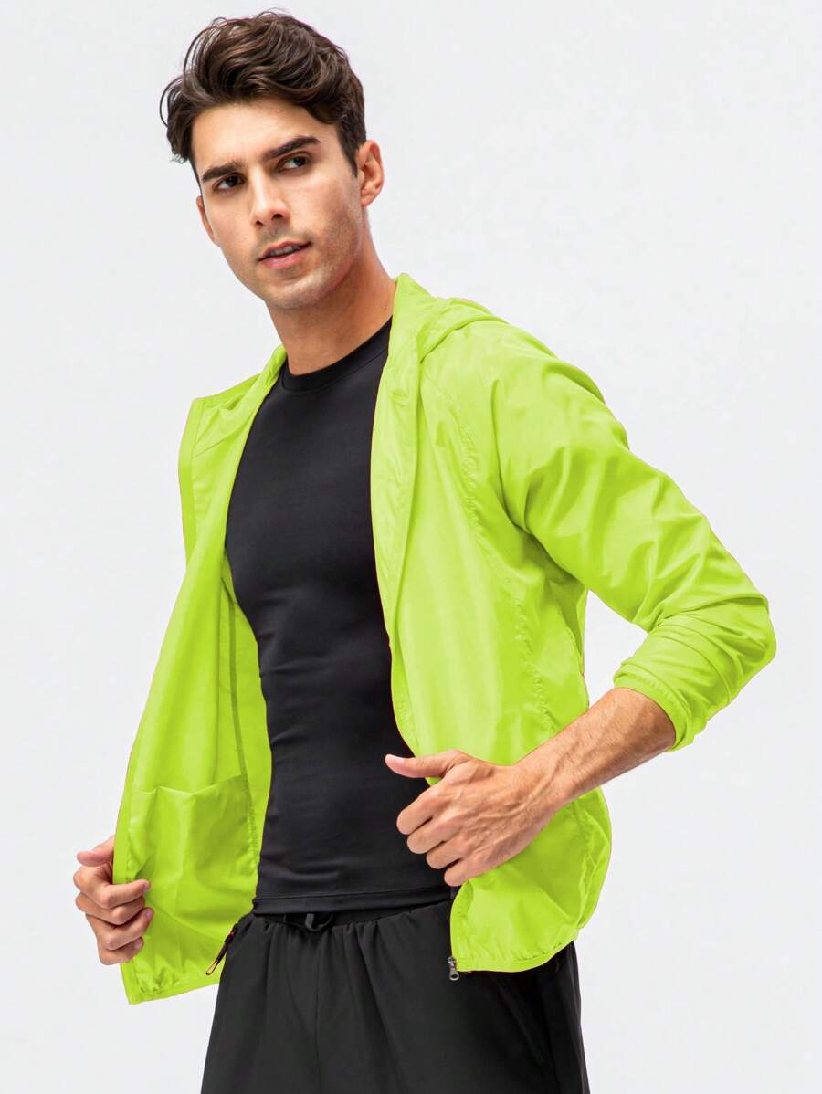 1pc Men Lightweight Quick Dry Jacket Outdoor Casual Water-Resistant Windbreaker, Suitable For Summer