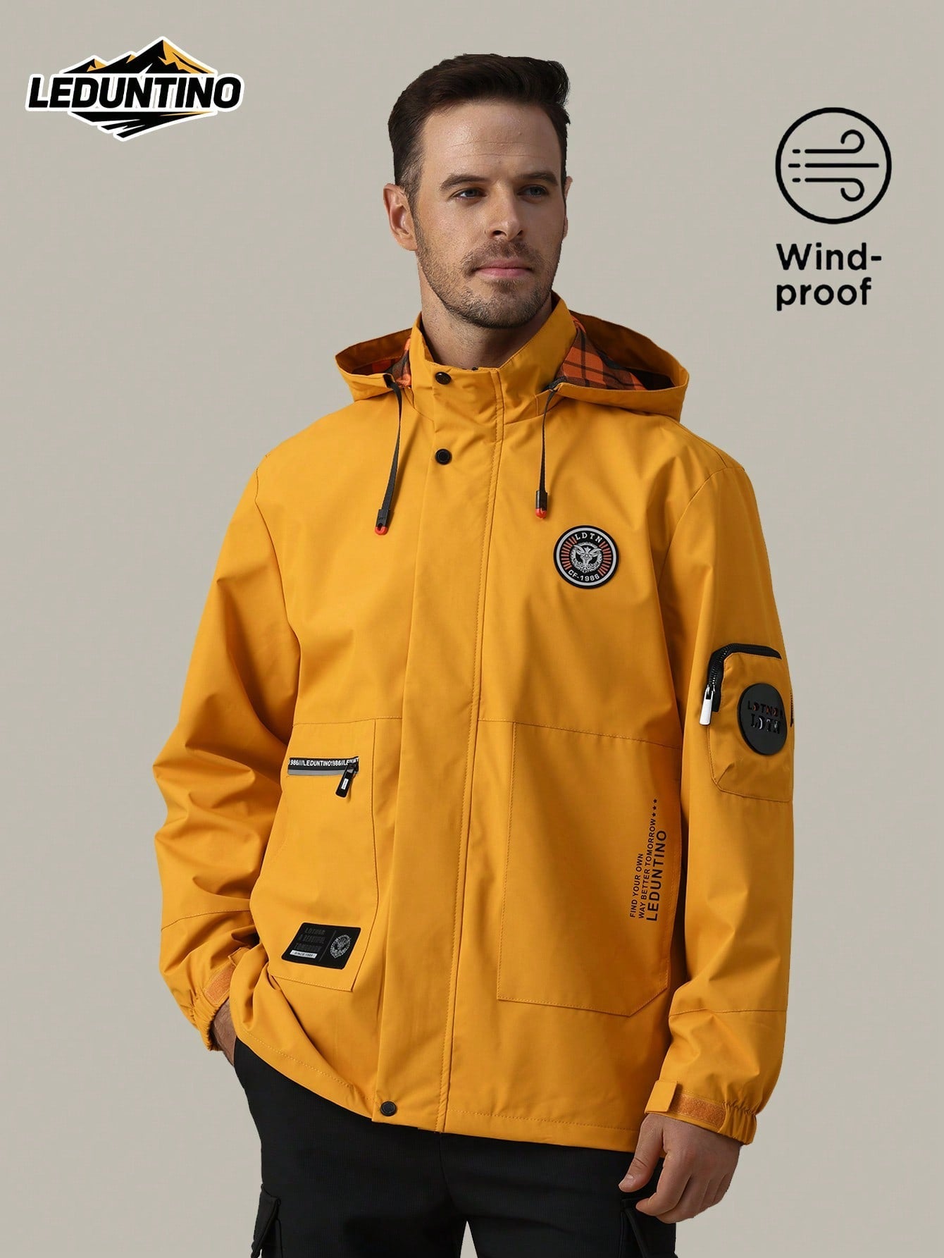LEDUNTINO Spring/Summer Men's Fashion Zip-Up Casual Outdoor Jacket