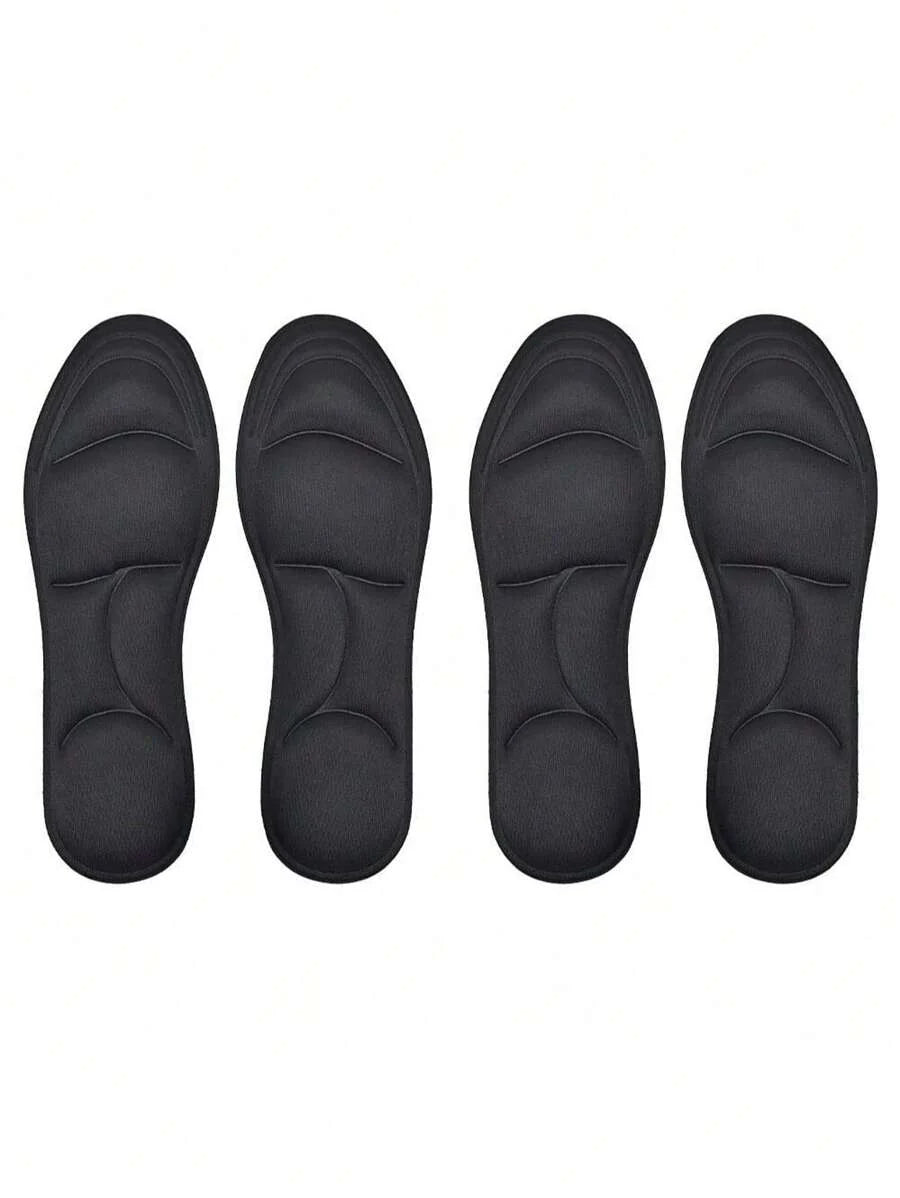 2 Pairs 5D Memory Foam Shoe Insoles, Comfortable High Resilience Thick Insoles With Arch Support For Running