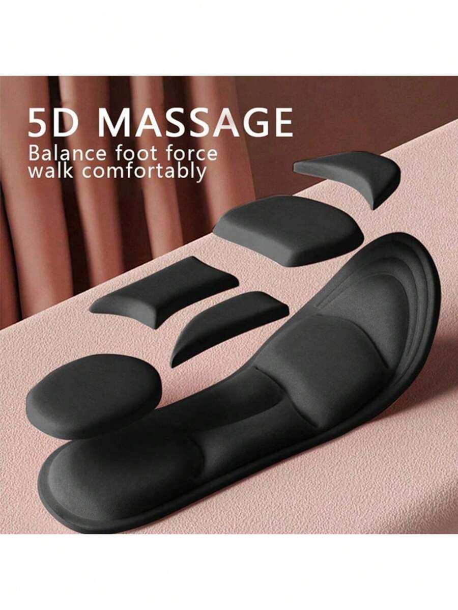2 Pairs 5D Memory Foam Shoe Insoles, Comfortable High Resilience Thick Insoles With Arch Support For Running