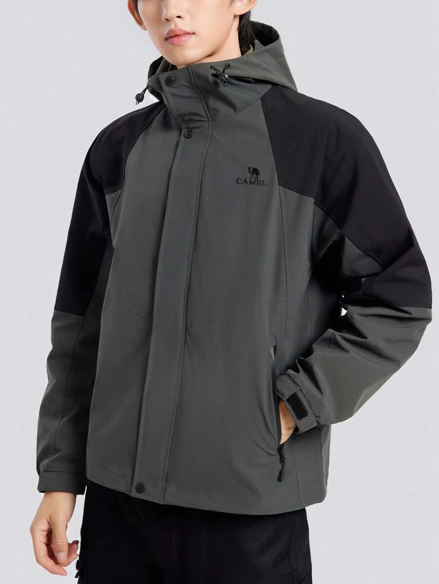 CAMEL CROWN Men's Outdoor Jacket, Spring And Autumn Hard Shell Work Jacket, Outdoor Waterproof Hiking Clothing