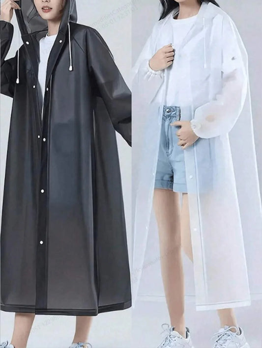 1/2pcs Convenient Fashion Rain Suit, Suitable For Outdoor Cycling, Hiking, Fishing, Campus, Travel, Unisex Hooded Raincoat, Windproof, Waterproof, Quick-Drying, Breathable, Elastic Cuffs, Easy To Wear And Carry, Outdoor Essential, Christmas Gift