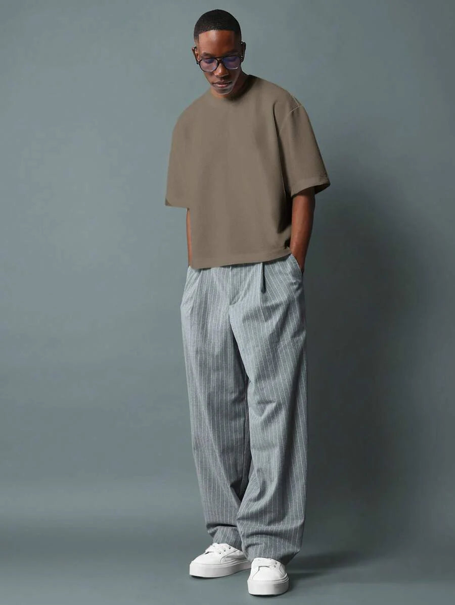 SUMWON Boxy Cut Cropped Jersey T Shirt With Modern Design