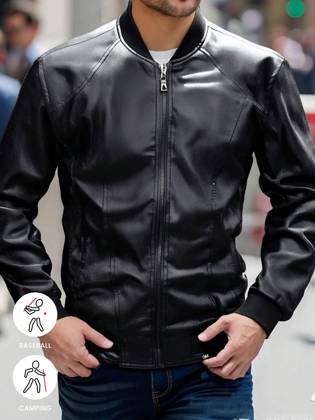 New Autumn/Winter Men Fashion Leather Jacket, Waterproof Windproof Light Casual Motorcycle Stand Collar Outerwear