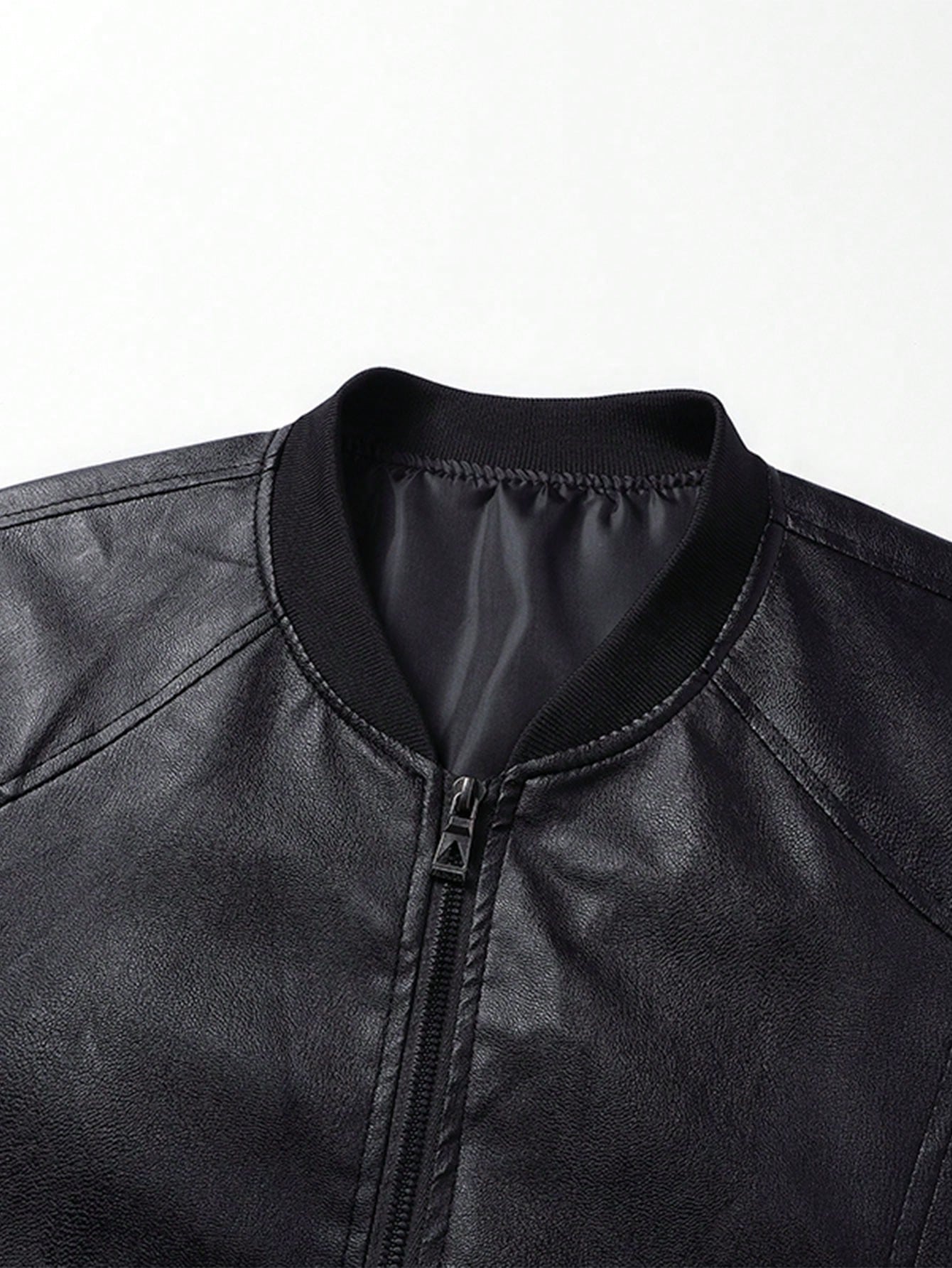 New Autumn/Winter Men Fashion Leather Jacket, Waterproof Windproof Light Casual Motorcycle Stand Collar Outerwear