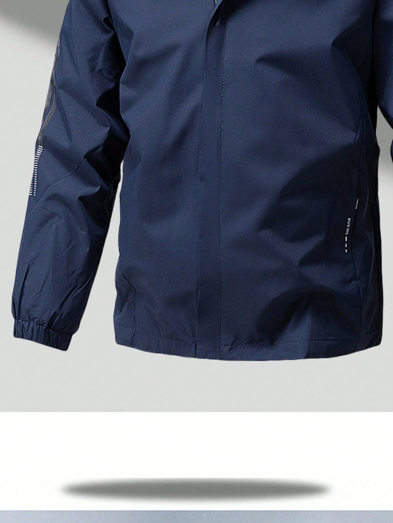 Men's Spring/Autumn Windbreaker Jacket, Hooded, 3-Stripe, Outdoor Sport Water-Resistant Casual Coat