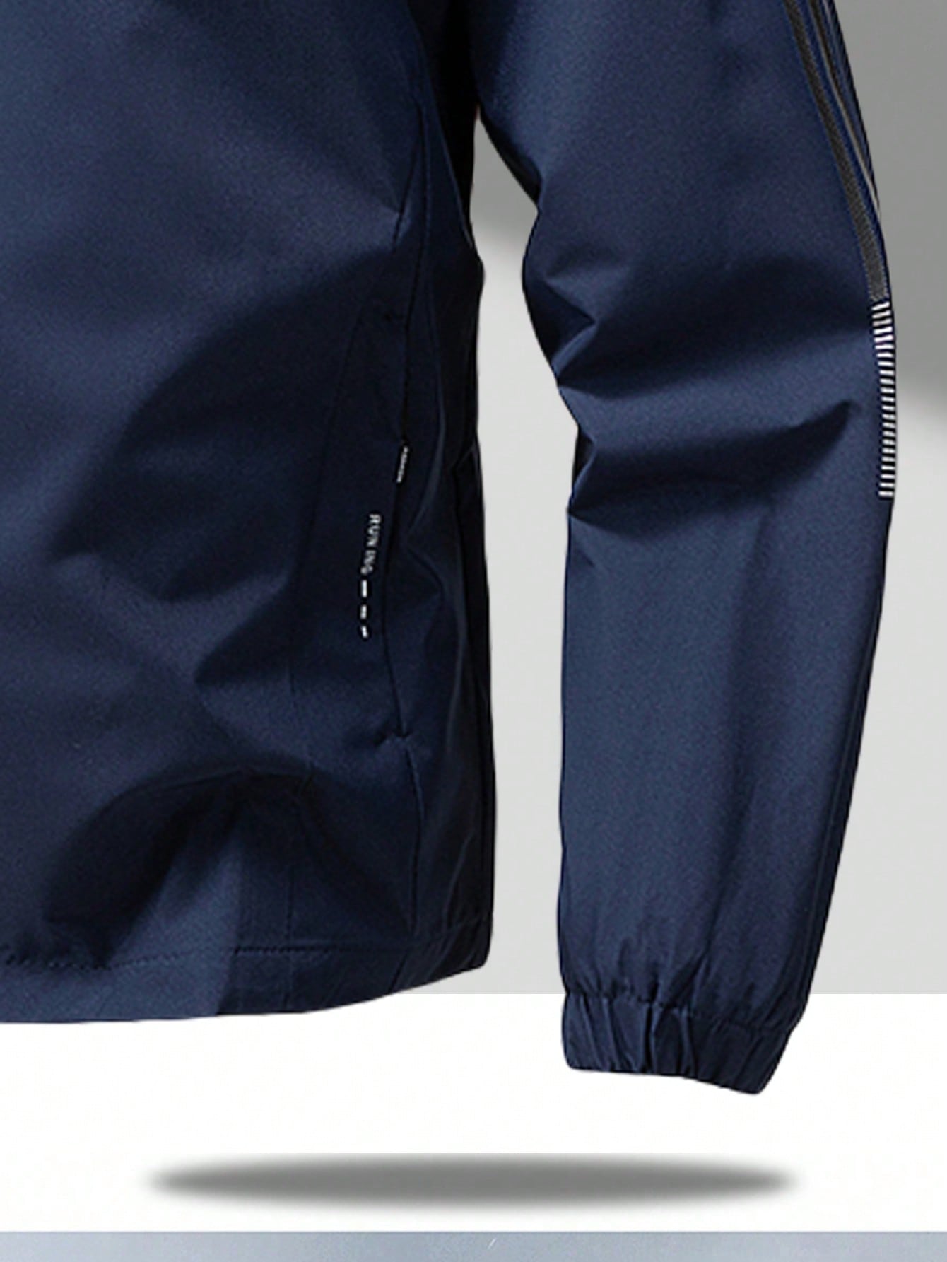 Men's Spring/Autumn Windbreaker Jacket, Hooded, 3-Stripe, Outdoor Sport Water-Resistant Casual Coat