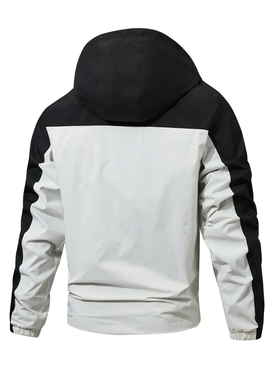 2025 New Men's Winter Jacket, Camping Christmas New Arrival Men's Contrast Color Hooded Jacket