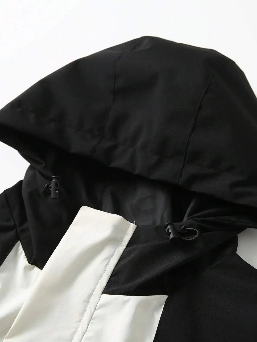2025 New Men's Winter Jacket, Camping Christmas New Arrival Men's Contrast Color Hooded Jacket