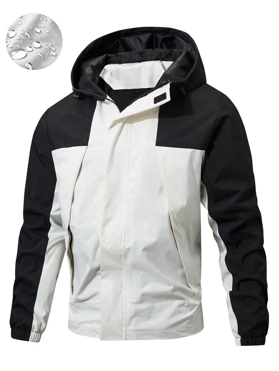 2025 New Men's Winter Jacket, Camping Christmas New Arrival Men's Contrast Color Hooded Jacket