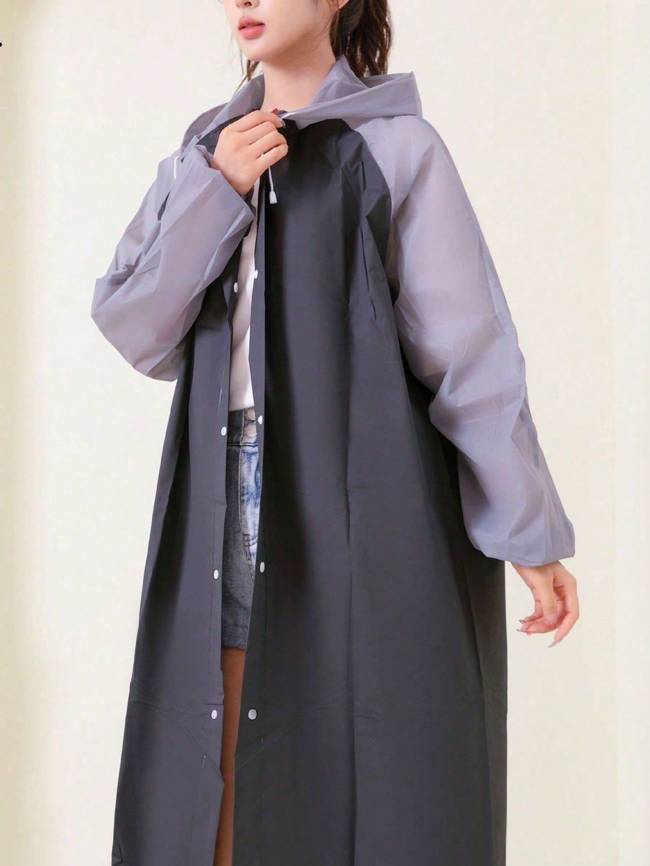 1pc Full Body Raincoat, Transparent Heavy Duty Rain Poncho For Adult Motorcycle Rider, Disposable