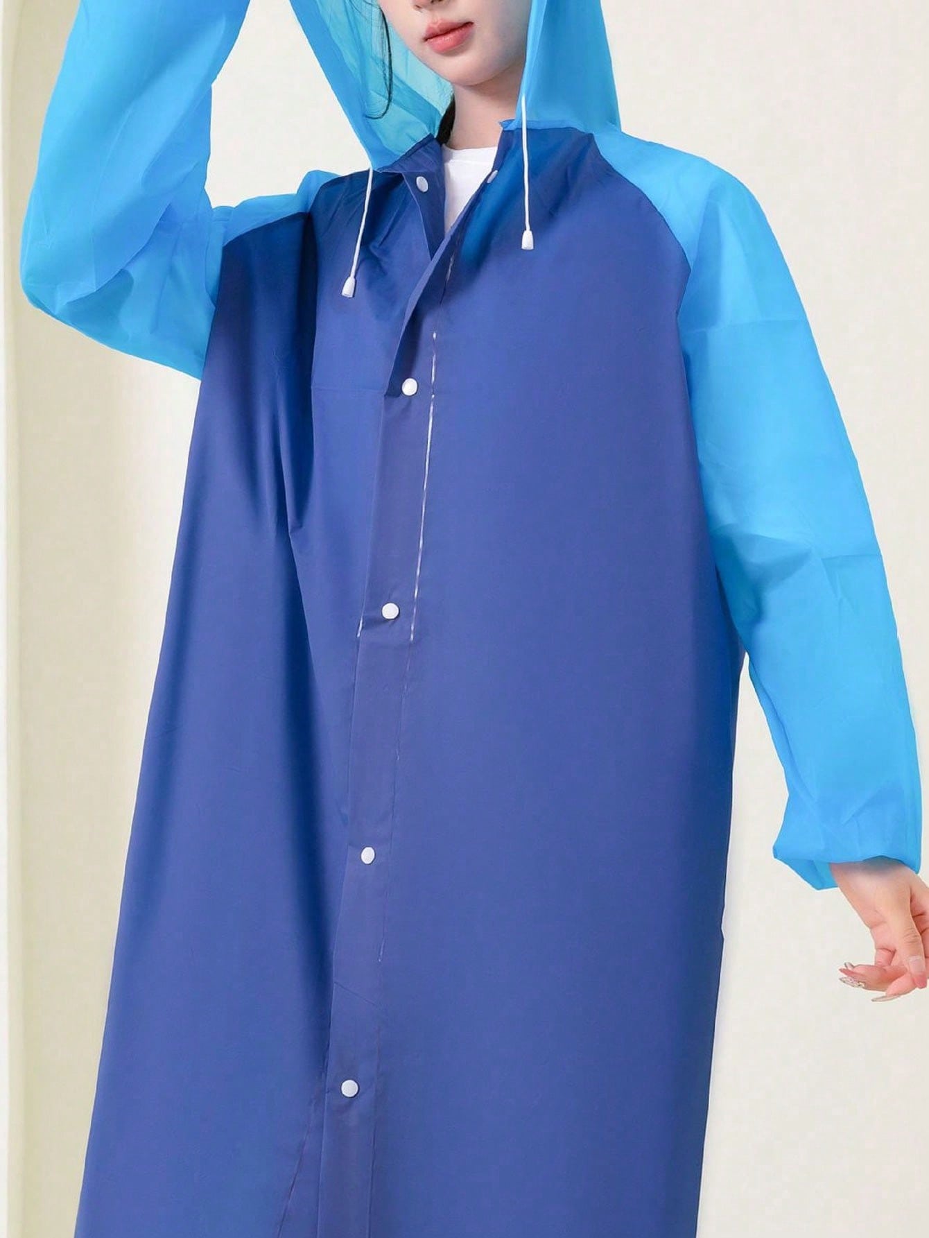 1pc Full Body Raincoat, Transparent Heavy Duty Rain Poncho For Adult Motorcycle Rider, Disposable