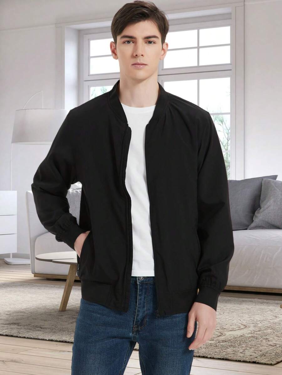 MADHERO Men Bomber Jacket Lightweight Slim Fit Softshell Windbreaker, Fall