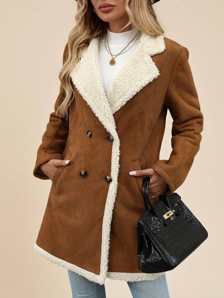 Ellevyn Women's Puff Patchwork Front Zip Casual Regular PU Jacket Autumn Winter Clothes For Womenchristmas Clothes For Women Winter Clothes For Women Cozy Fall And Winter Clothes For Women New Year Clothes  Thanksgiving Outfit For Women Elegant Party Clo
