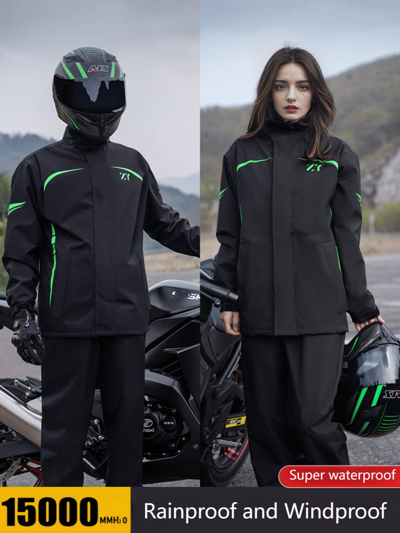 Fashion Raincoat, Waterproof And Windproof Rain Jacket, Full Body Rain Coat Suit Thickened Raincoat