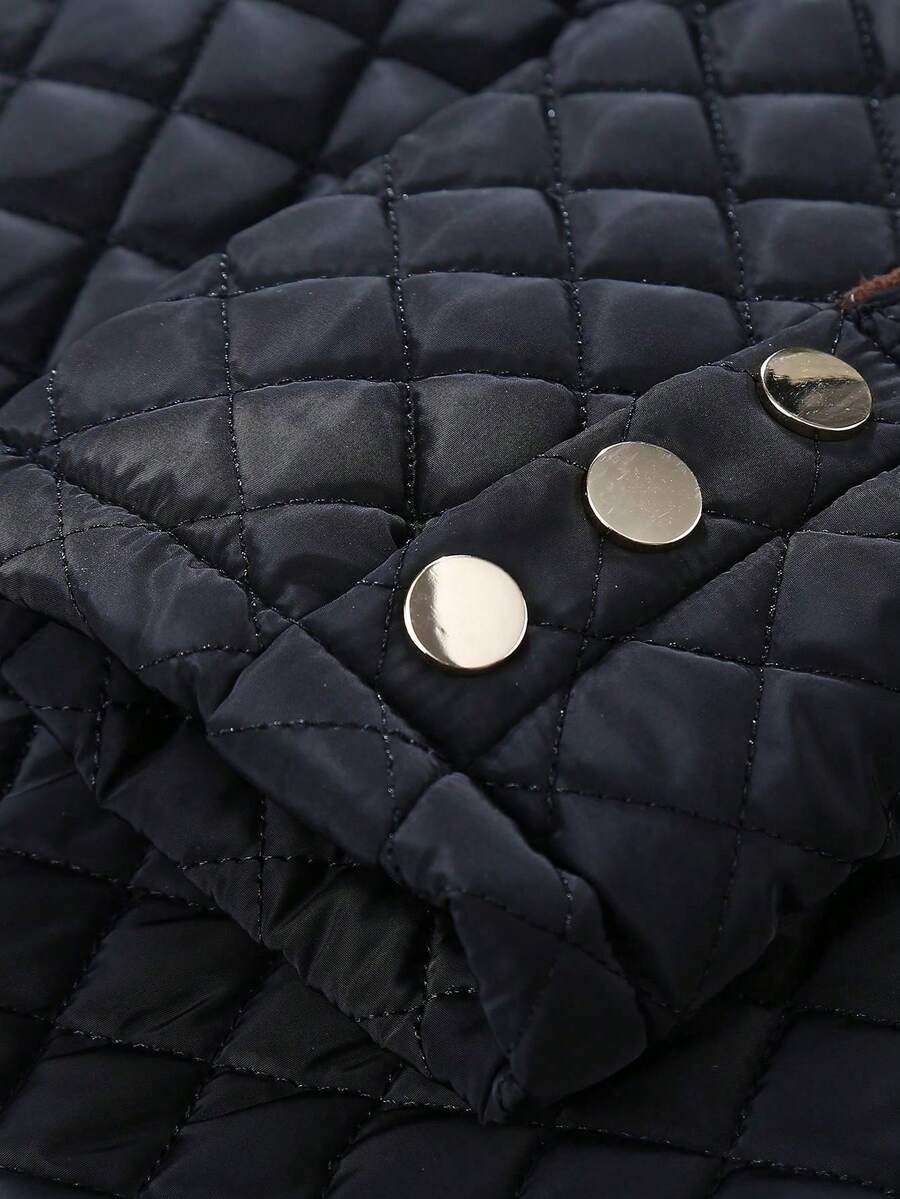 Giolshon Women's Streetwear Casual Hooded Padded Jacket With Pockets, Lightweight Quilted Padded Coat For Spring/Fall/Winter Daily Wear