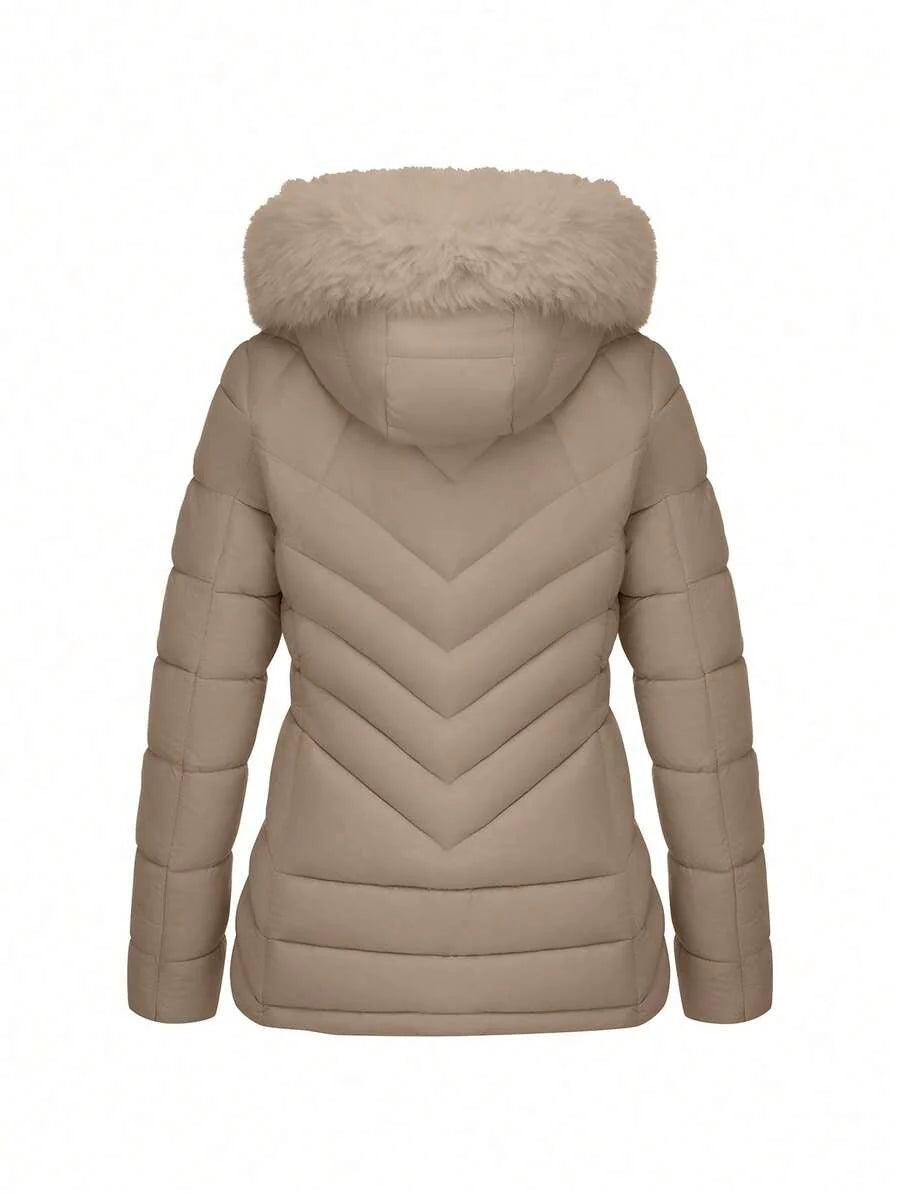 Women's Casual Hooded Padded Jacket With Pockets, Lightweight Padded Coat Warm For Daily Wear