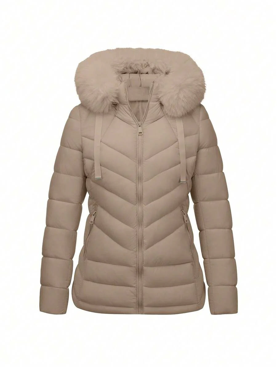 Women's Casual Hooded Padded Jacket With Pockets, Lightweight Padded Coat Warm For Daily Wear