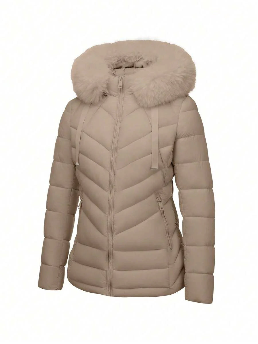Women's Casual Hooded Padded Jacket With Pockets, Lightweight Padded Coat Warm For Daily Wear