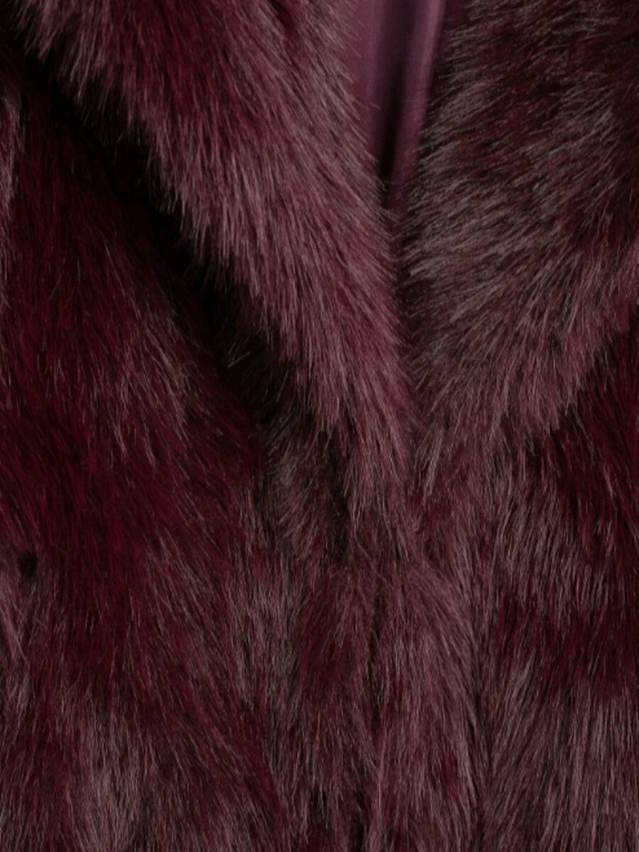 DEEKA Women's Winter New European & American Faux Fur Warm Oversized Plus Size Coat