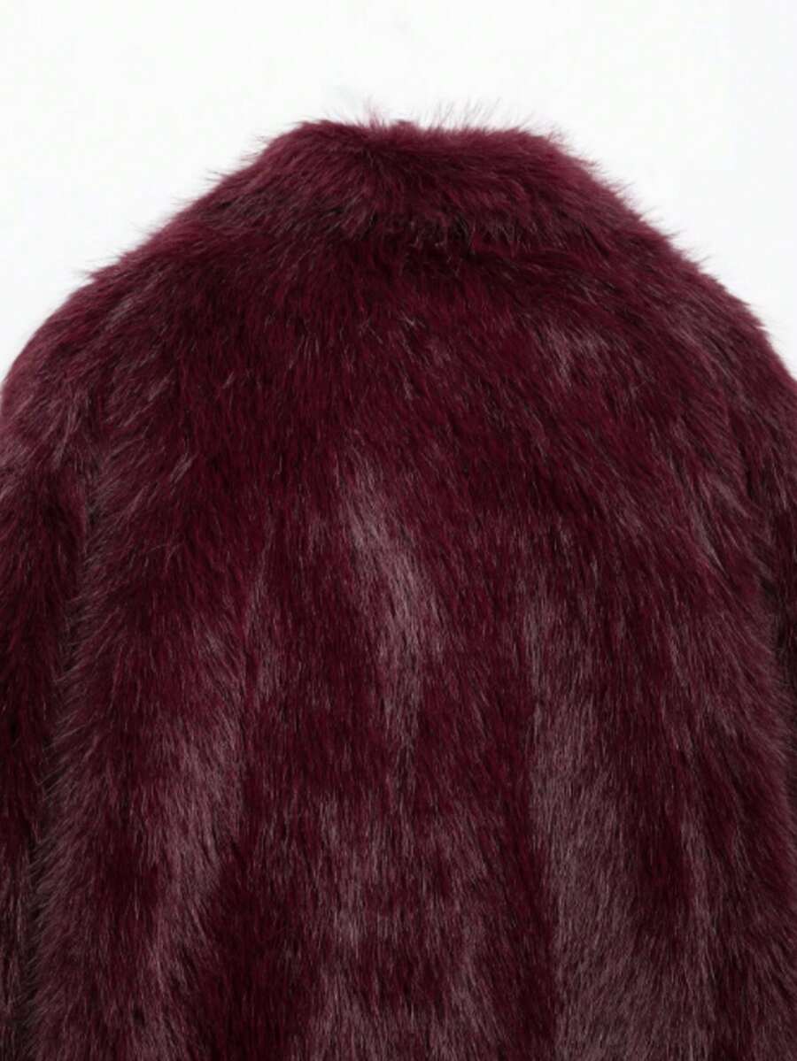 DEEKA Women's Winter New European & American Faux Fur Warm Oversized Plus Size Coat