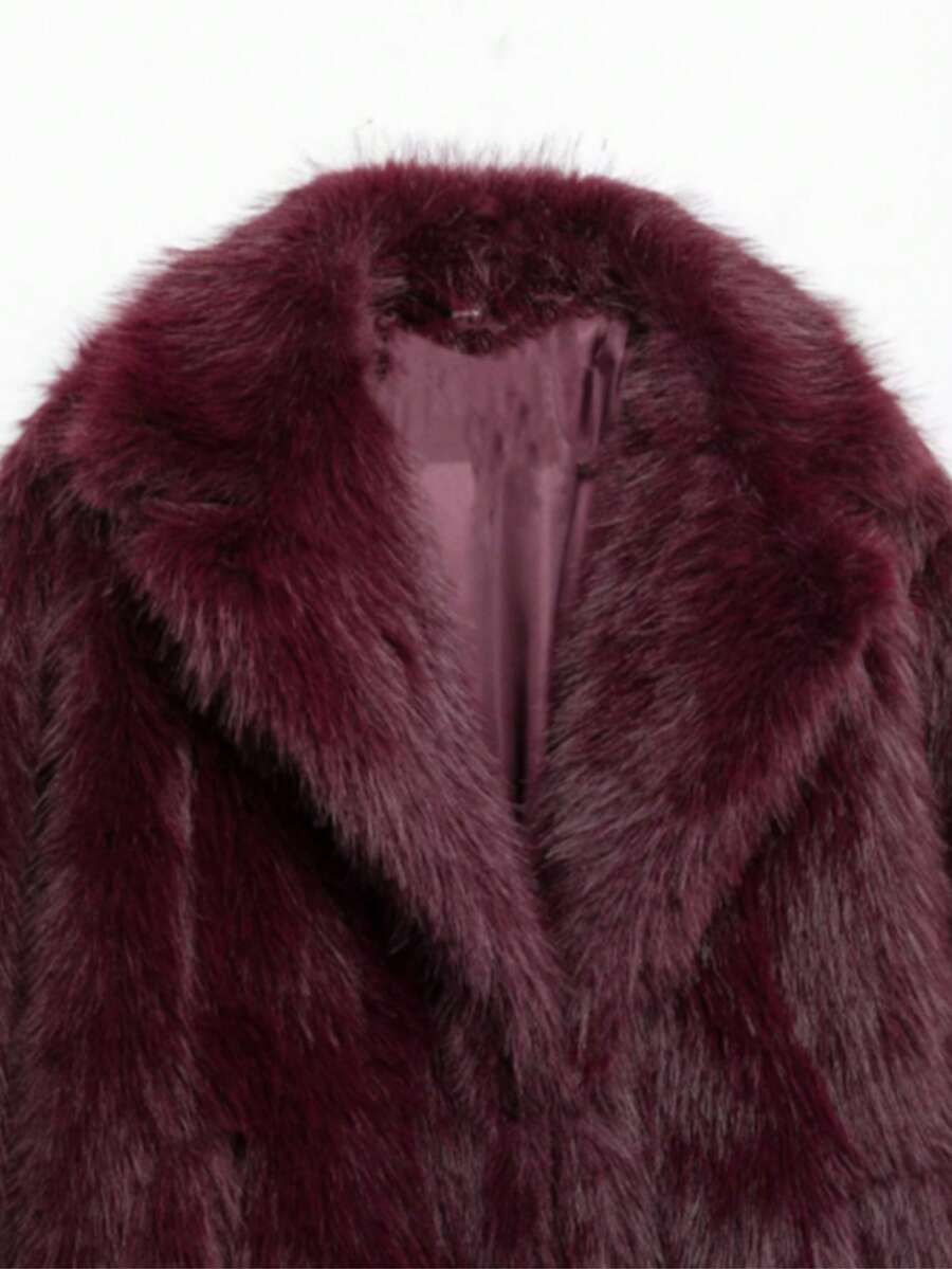 DEEKA Women's Winter New European & American Faux Fur Warm Oversized Plus Size Coat