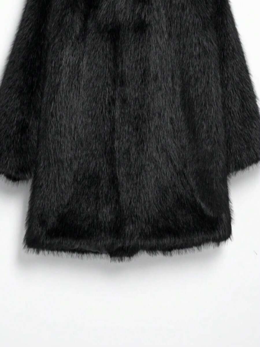 DEEKA Women's Winter New European & American Faux Fur Warm Oversized Plus Size Coat