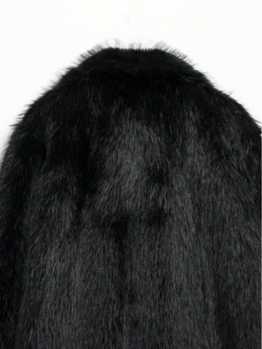 DEEKA Women's Winter New European & American Faux Fur Warm Oversized Plus Size Coat