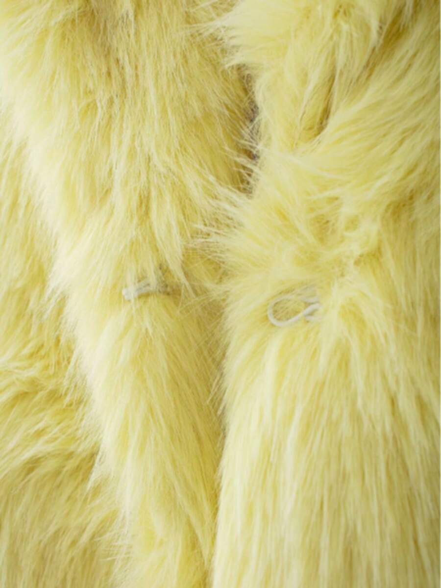 DEEKA Women's Winter New European & American Faux Fur Warm Oversized Plus Size Coat