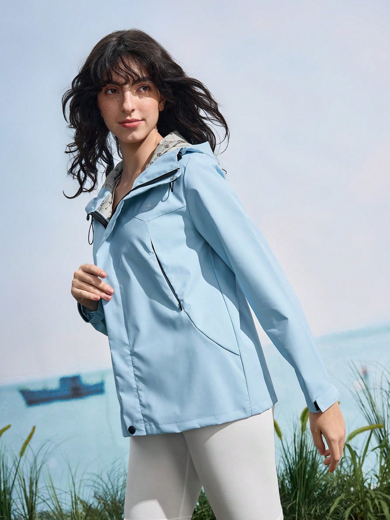 In My Nature Women's Drawstring Hooded Long Sleeve Casual Outdoor Jacket