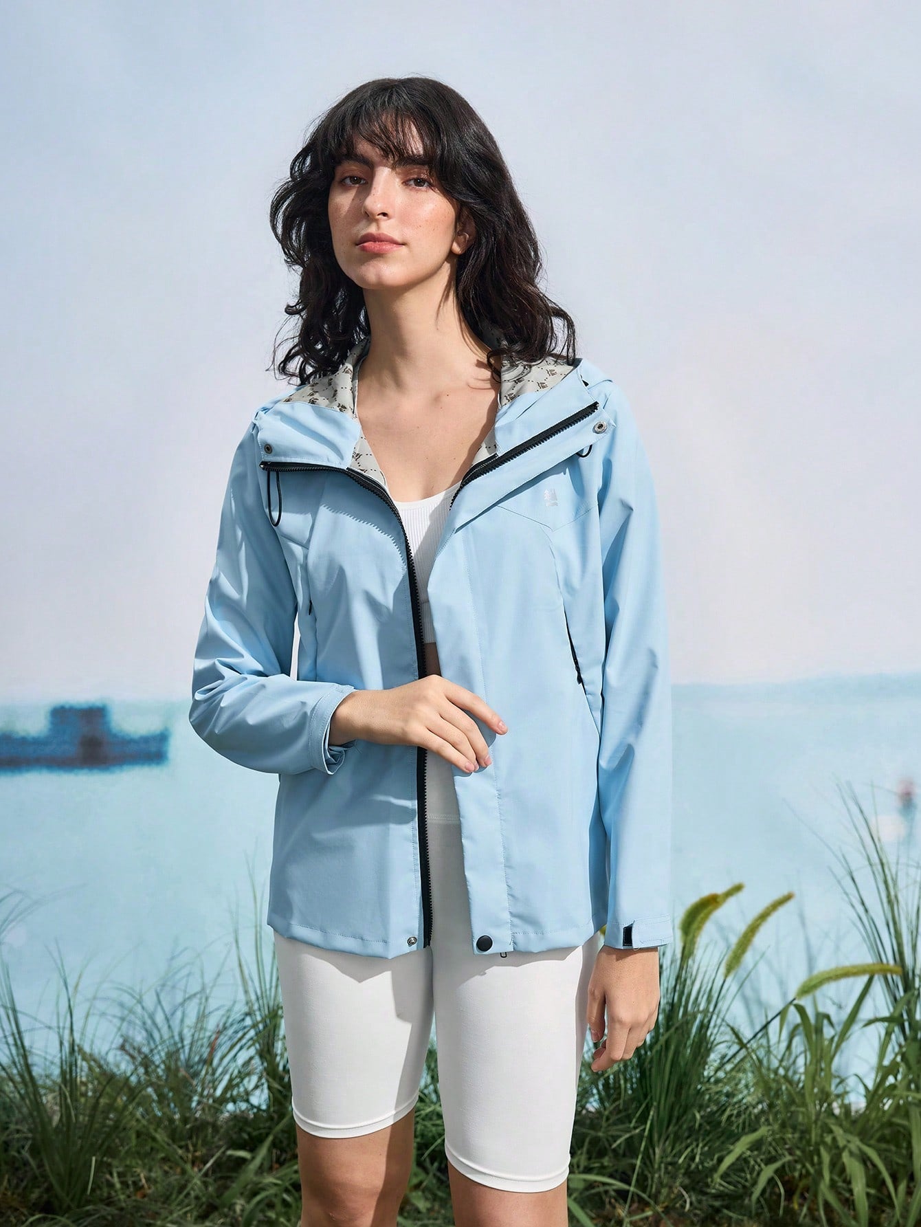 In My Nature Women's Drawstring Hooded Long Sleeve Casual Outdoor Jacket