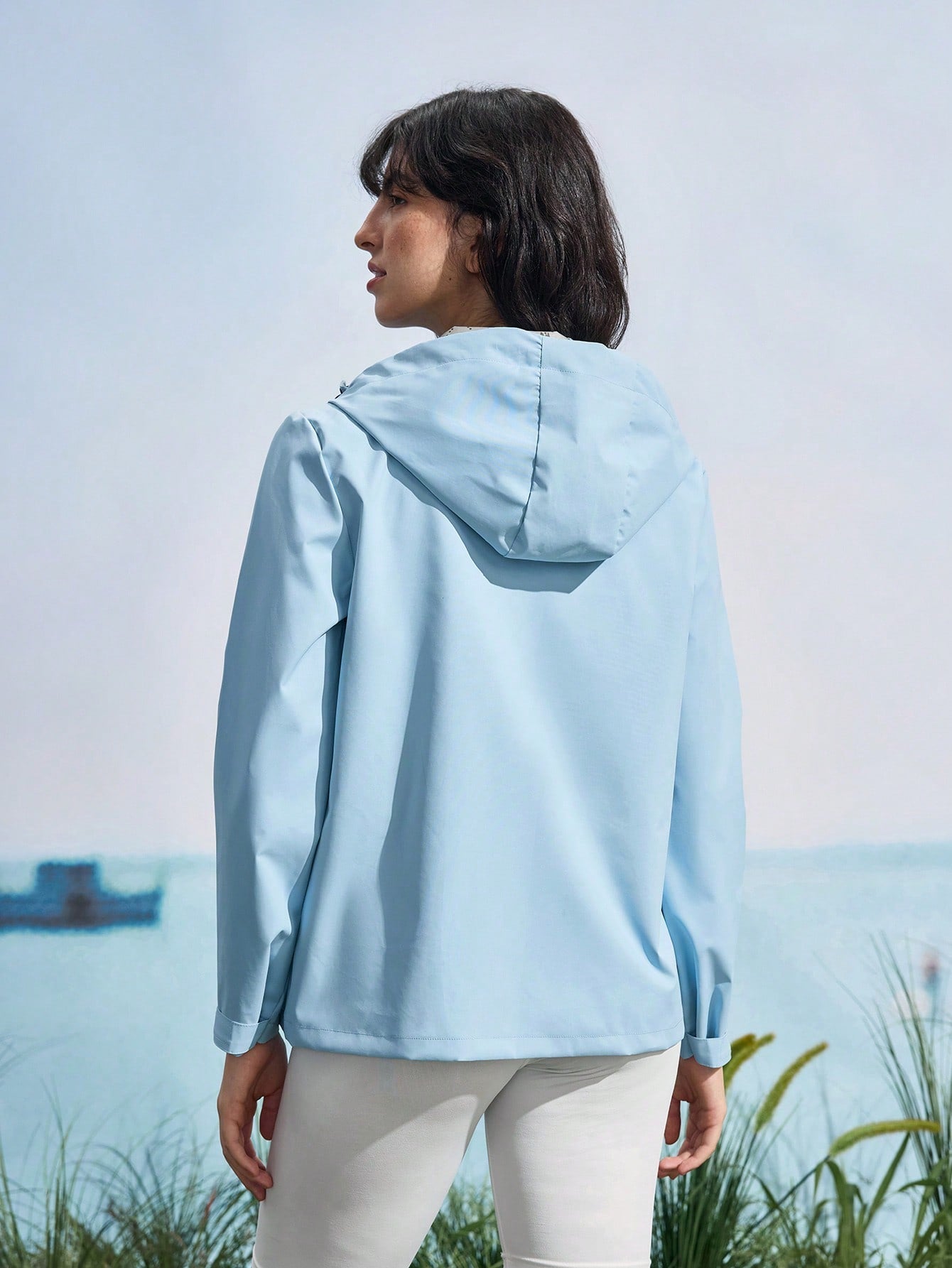 In My Nature Women's Drawstring Hooded Long Sleeve Casual Outdoor Jacket