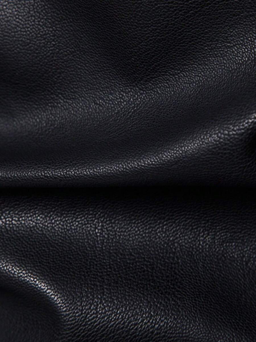 Men's Spring Autumn New Motorcycle Leather Jacket Outerwear,Fleece