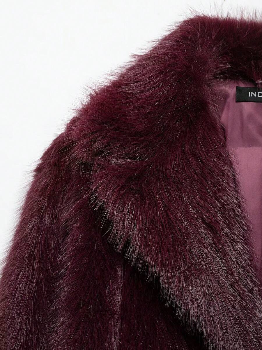 HH Women Vintage Solid Faux Fur Coat Loose Casual Long Sleeve Lapel Jacket Winter Thick Warm Outerwear Oversize Style