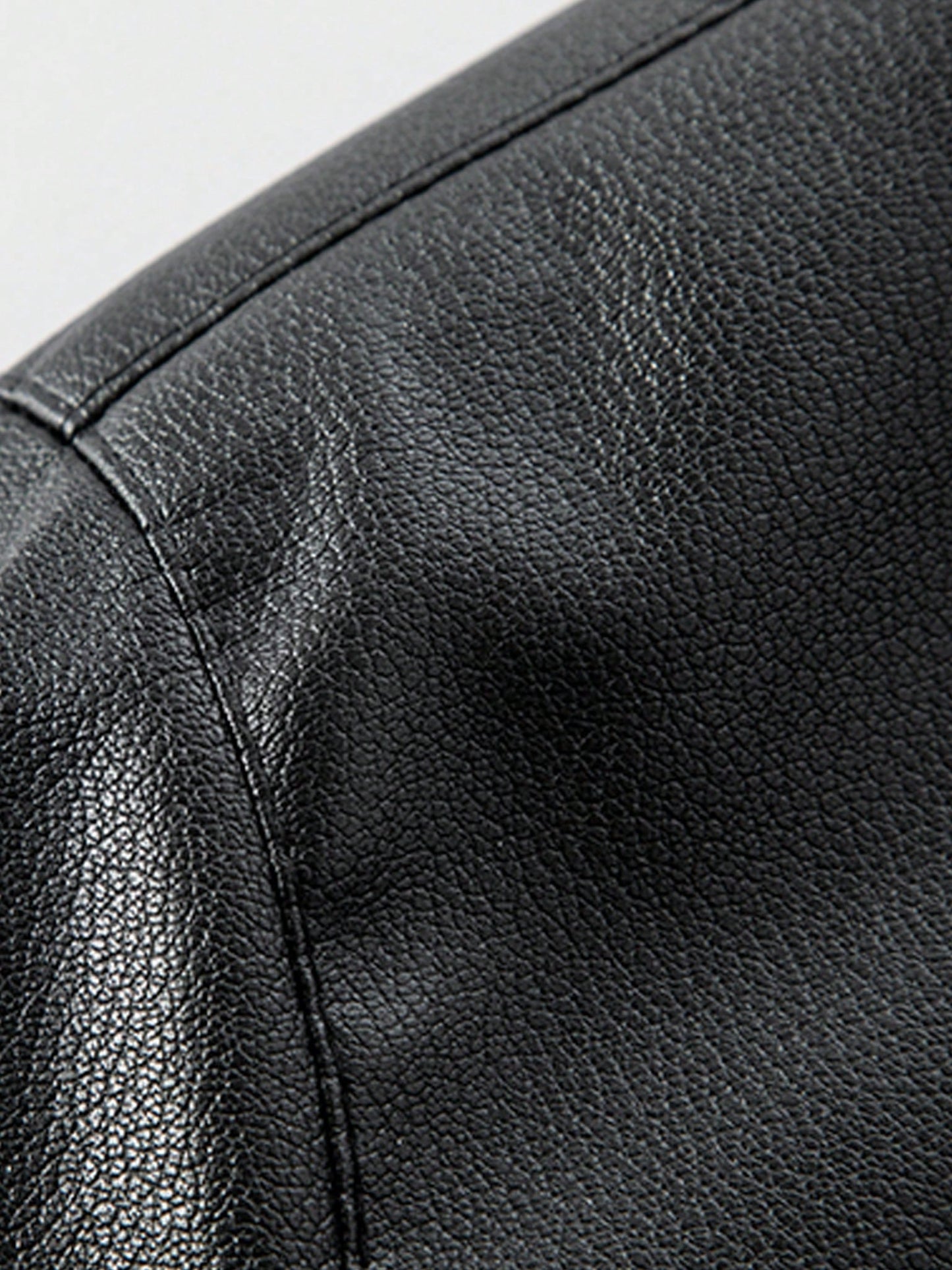 Men's Single Leather Jacket, Casual Outdoor Spring/Autumn Motorcycle Leather Coat,Fleece