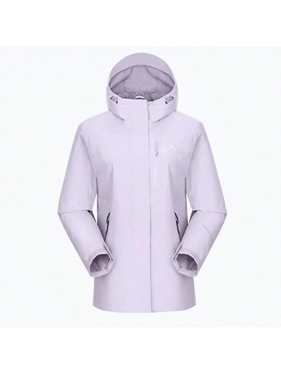 CAMEL CROWN Women's Single-Layer Jacket, Spring And Summer Single-Layer Hard Shell Jacket, Outdoor Windproof And Waterproof Hooded Climbing Jacket