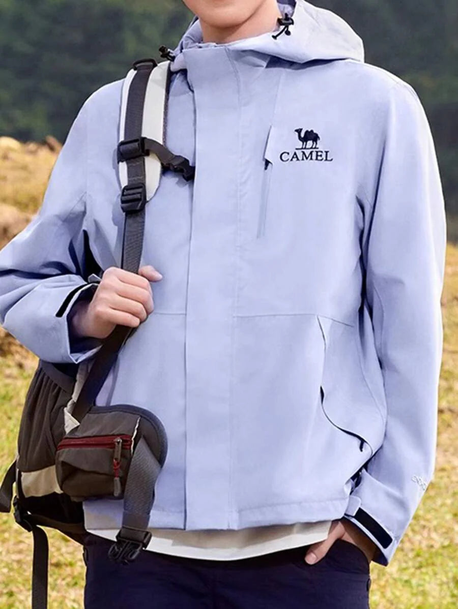 CAMEL CROWN Women's Single-Layer Jacket, Spring And Summer Single-Layer Hard Shell Jacket, Outdoor Windproof And Waterproof Hooded Climbing Jacket