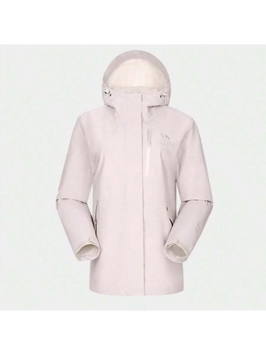 CAMEL CROWN Women's Single-Layer Jacket, Spring And Summer Single-Layer Hard Shell Jacket, Outdoor Windproof And Waterproof Hooded Climbing Jacket